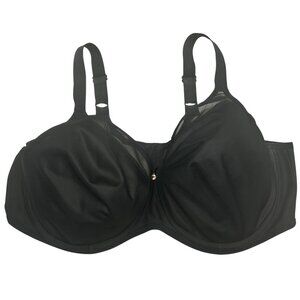 Elomi Black Underwire Bra 42DDD Sheer Detail Adjustable Straps Everyday Support